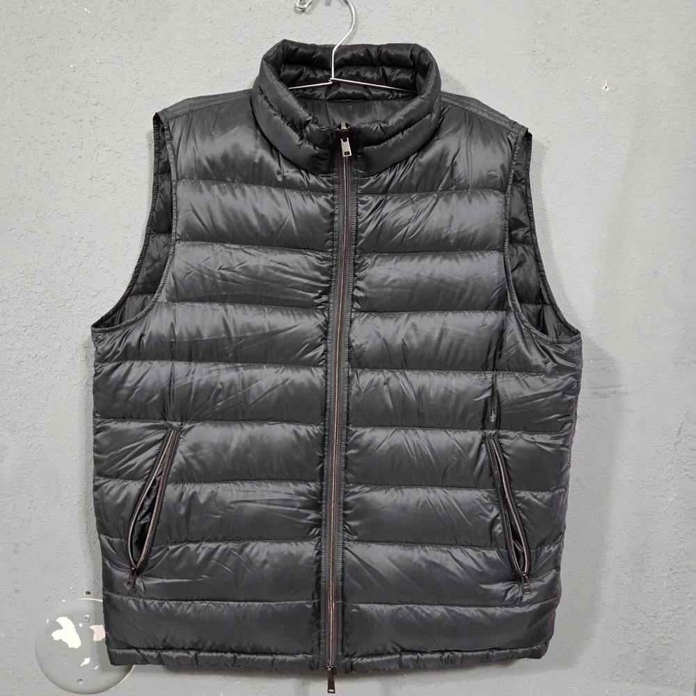 Herno Mens Black Ultralight Goose Down Puffer Vest Size 58 reversible